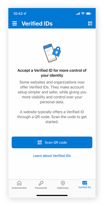 扫描 QR 码以将 Google Authenticator 连接到帐户的验证
ID。