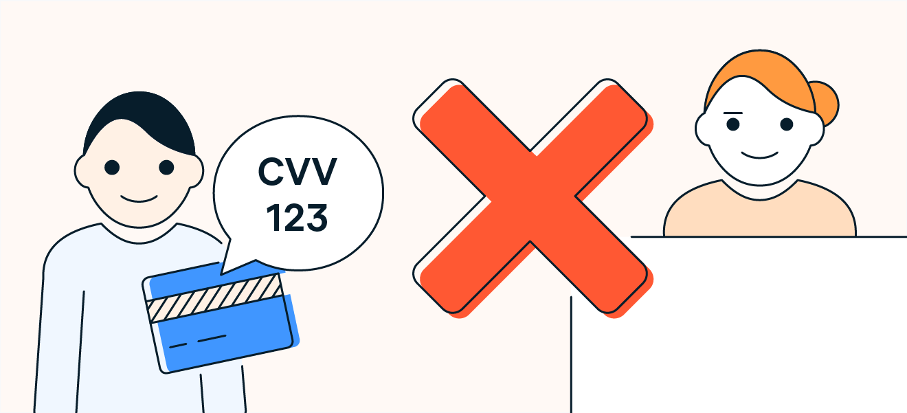 在面对面支付时绝不应给出您的 CVV